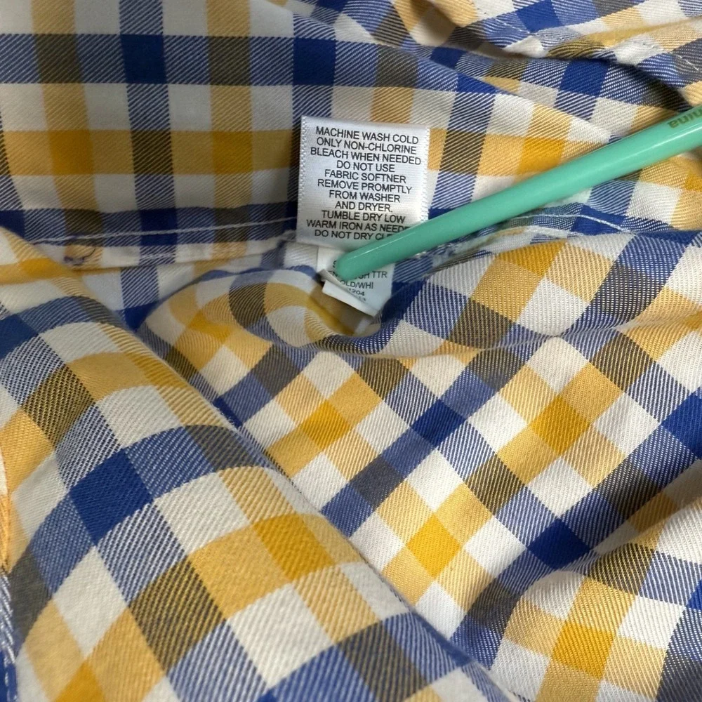 Banana Republic Shirt Mens M Multicolor Plaid Non Iron Button-Up Long Sleeve